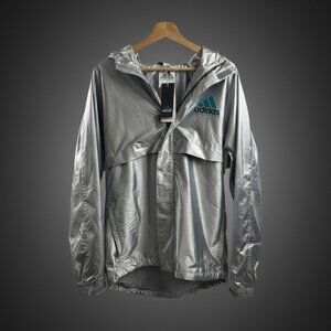 Adidas Originals EQT Metallic Windbreaker Jacket Men's Silver JN4526 Size M